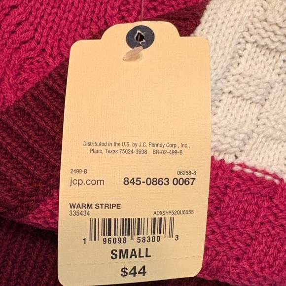 St. John's Bay Pullover Color-block Striped V-Neck Sweater NWT size Small - Picture 4 of 13